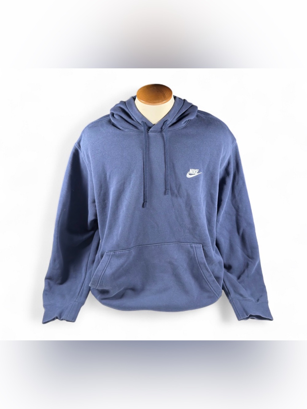 Nike Slate/Navy Blue Pullover Hoodie with White Swoosh Mens Size XXL
